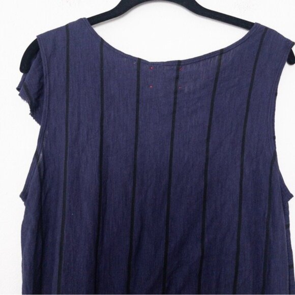 NWT Anthropologie t.la Ruffle Sleeveless Knit Top S Blue Black Striped - Picture 7 of 7